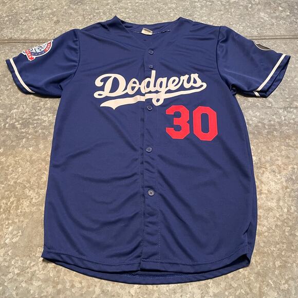 Los Angeles Dodgers Dave Roberts 30 Jersey Medium BMW 60th Anniversary Patch - Picture 1 of 11